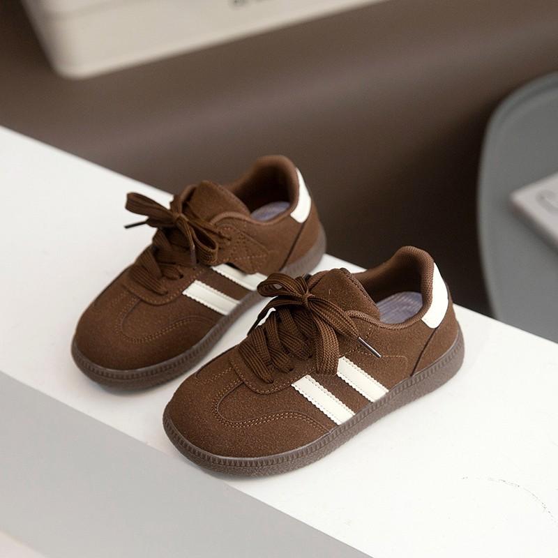 Kids Burgundy Suede Non Slip Casual Retro Sneakers