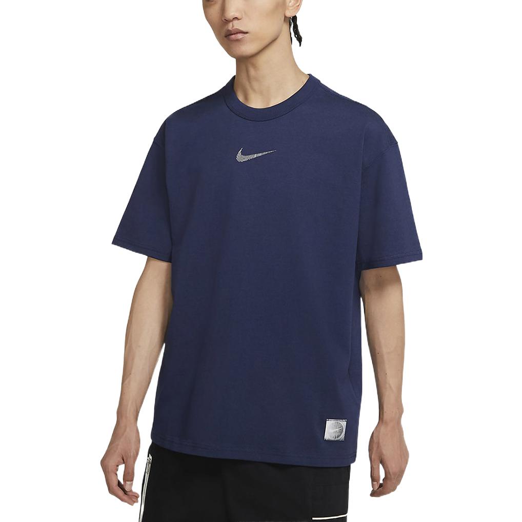 Nike Printed Sports Crew Neck Short-Sleeve T-Shirt Men Tops Dark-Blue DM7899-410