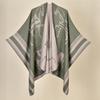 Shawl Imitation Cashmere Knitted Scarf Split Fork Oil Painting Cape Cloak Outside