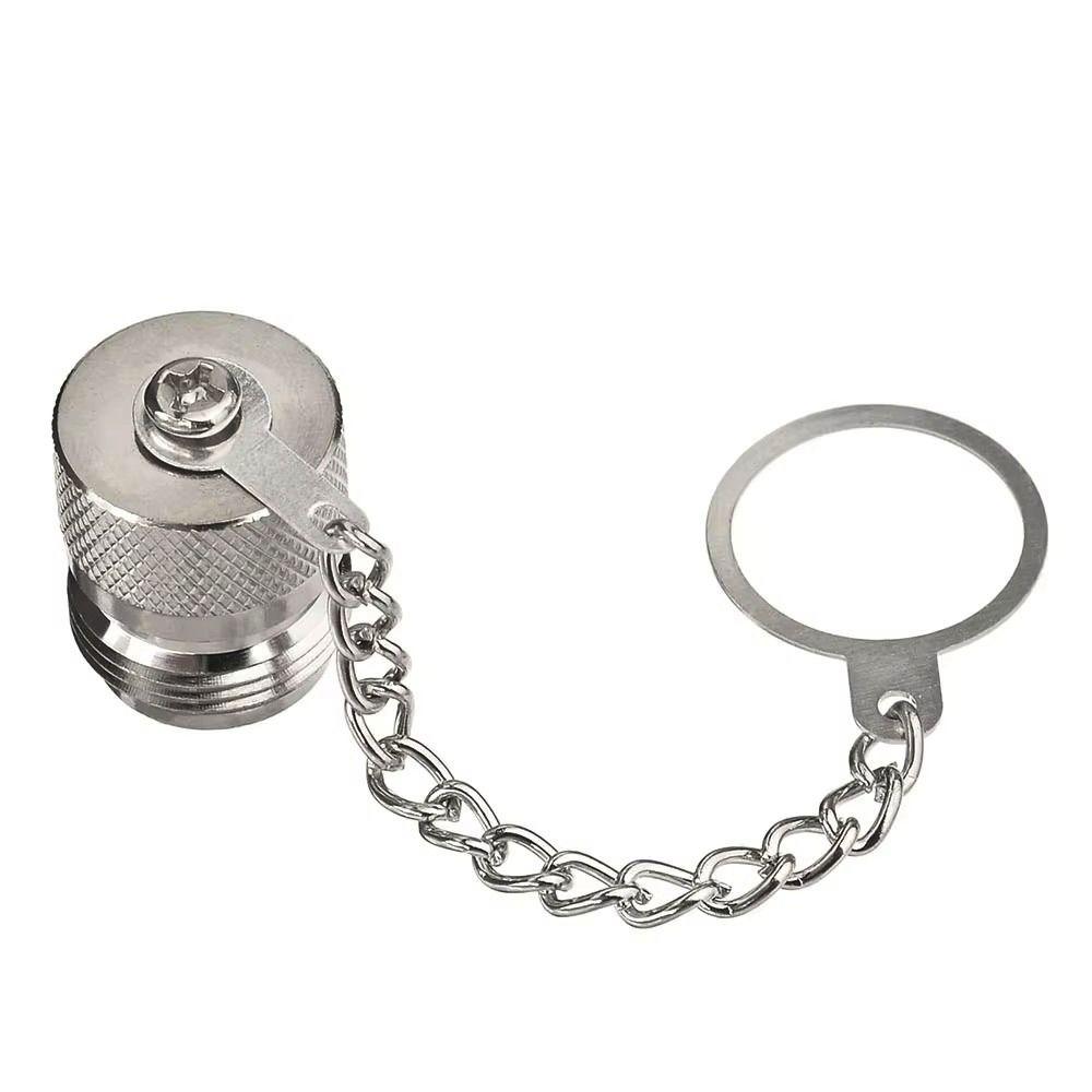Metal Construction RF Coaxial Connector Anti-Loss Design Ring Chain Dust Cap Female Head Male Plug RF Coaxial Port