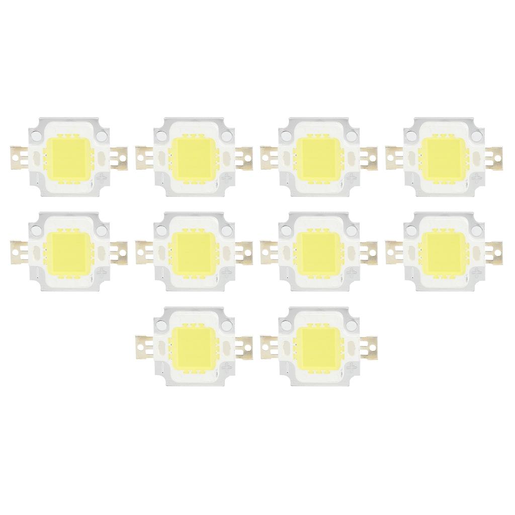 10PCS COB Light Source 10W  6500K Integrated LED Chip 12V 700mA for DIY Lamp Accessories Pure White Light
