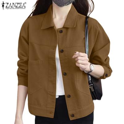 Женская свободная блузка с отложным воротником и длинным рукавом в повседневном стиле