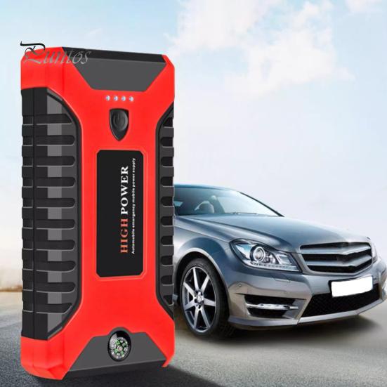 Multifunctional Car Battery Jump Starter with LED Flashlight Easy To Use 12V Portable Power Pack Battery Booster Jump Box