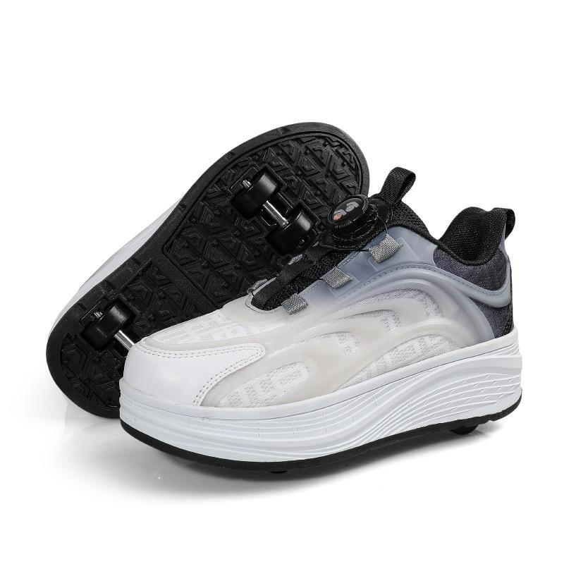 Четырехколесные деформированные беговые туфли детские автоматические роликовые коньки для мальчиков и девочек невидимые роликовые коньки для взрослых обувь на колесиках