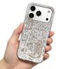 Phone Case for iphone 13 17 Pro XS Max 16 Plus XR 11 12 18 Pro Max 14 15 Air sticker Silver Cracked Texture Shockproof Cover