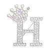 Crown 26 Initial Letters A To Z   Brooch Pins Women