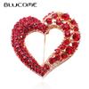 Christmas Brooch Full Red Love Heart Corsage for Women Kids Sweater Bag Hijab Pins New Year Gifts