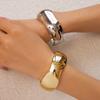 Gold Silver Color Metal Cuff Bangles Jewelry Accessories Exaggerated Bracelet Gift