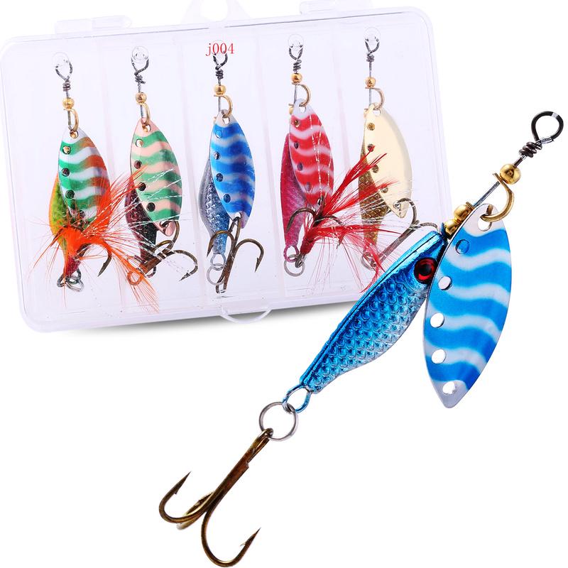 Fishing Lure Spinner Spoon Lure Rotating Metal Sequins Bait Hooks Wobbler Crankbait Fishing Tackle