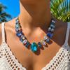 Decoration Vintage Chunky Necklace Charm Exaggerated Necklace Rhinestone Necklace  Vacation