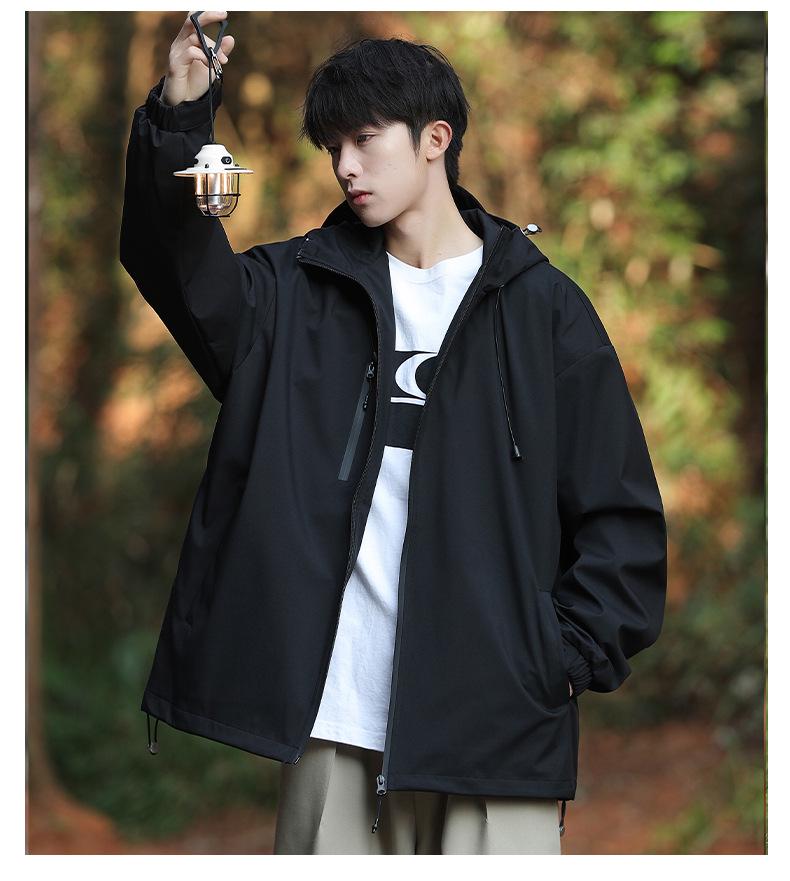 2024 Unisex Windproof Outdoor Shell Jacket with Removable Hood for Spring/Autumn