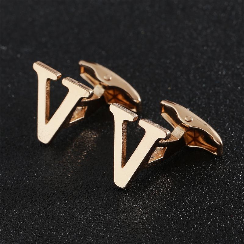 Эксклюзивные мужские запонки в виде золотых букв алфавита - Элегантный дизайн для французских рубашек