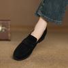 Мода 2025 Весна Новые Повседневные Женские Туфли на Толстом Низком Каблуке Замшевые Для Поездок Ретро Офисные Лодочки Качество Комфорт Весна Новые Лодочки Лоферы