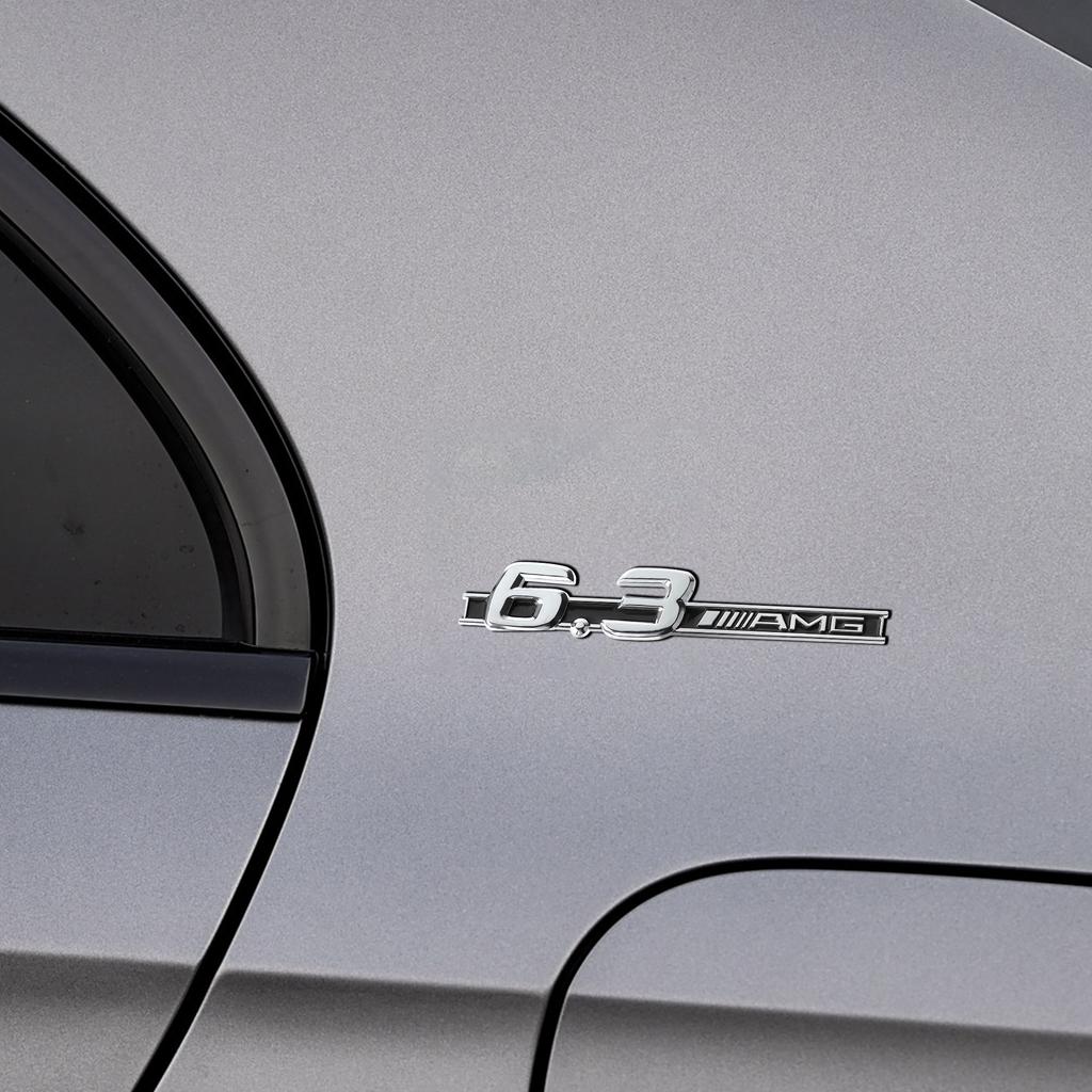 EJG4   1PCS 3D ABS Car Side Fender Emblem Decoration Sticker Auto Modification Accessories for Mercedes Benz 3.2 5.5 6.3 6.5 AMG Badge