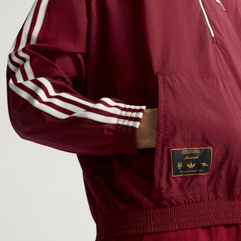 adidas Мужская куртка-поло 'Team Coll Burgundy' с молнией до середины Icon Terrace Arsenal JM9399