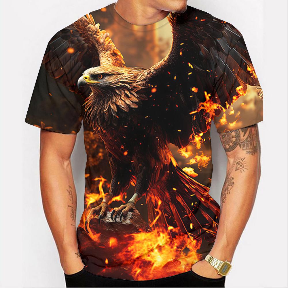 American Eagle Graphics T-Shirt For Men 3D Print Tees Animal Camisetas Pattern Short Sleeve Tops Summer Casual Men's Clothing
