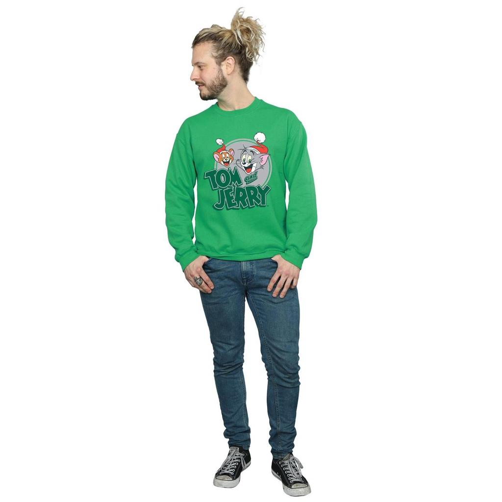 Tom and Jerry Mens Christmas Greetings Sweatshirt