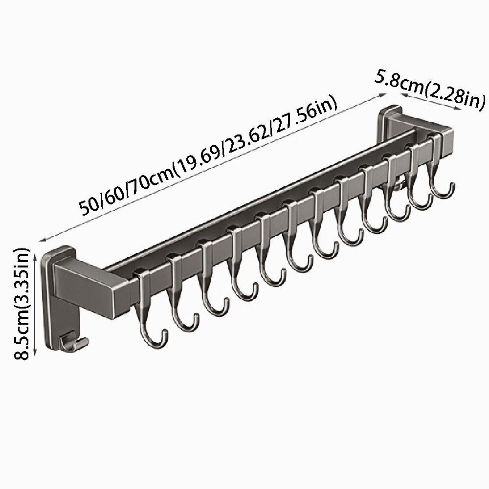 Double Pole Kitchen Organizer Hook Wall Mounted Spatula Storage Rack  Tool Organization