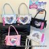 Женская милая и крутая острая аниме-сумка ита с кружевом и сердечками - маленькая сумка кроссбоди/на плечо/подмышку