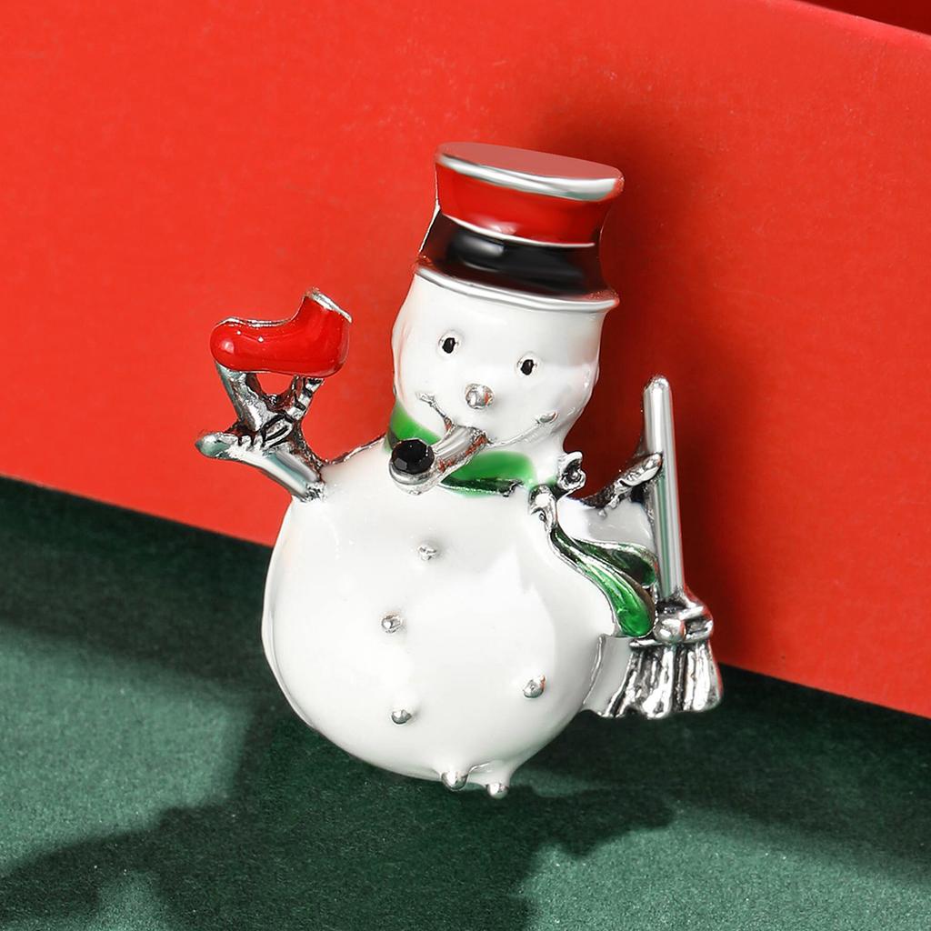 Простой мультфильм милый капающий масло белый снеговик брошь ретро подарок на Новый год пальто одежда булавка украшение
