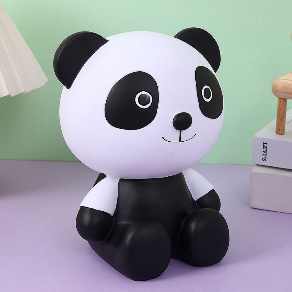 Cartoon Little Panda Piggy Bank Handmade Desktop Panda Ornament Animal Saving Jar  Festival Gift