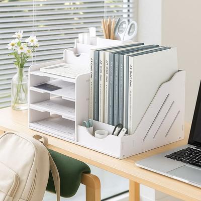 Настольный органайзер большой вместимости Утолщенный сортировщик файлов Настольный ящик для хранения Кабинет