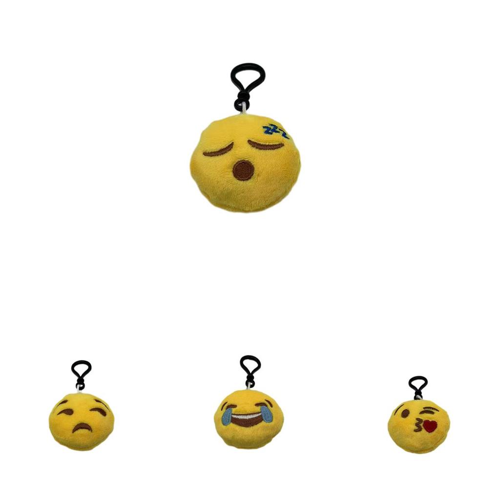 Cartoon Emoji Stuffed Keychain With Short Plush Material For Phone Accessory And Cute Gift Idea