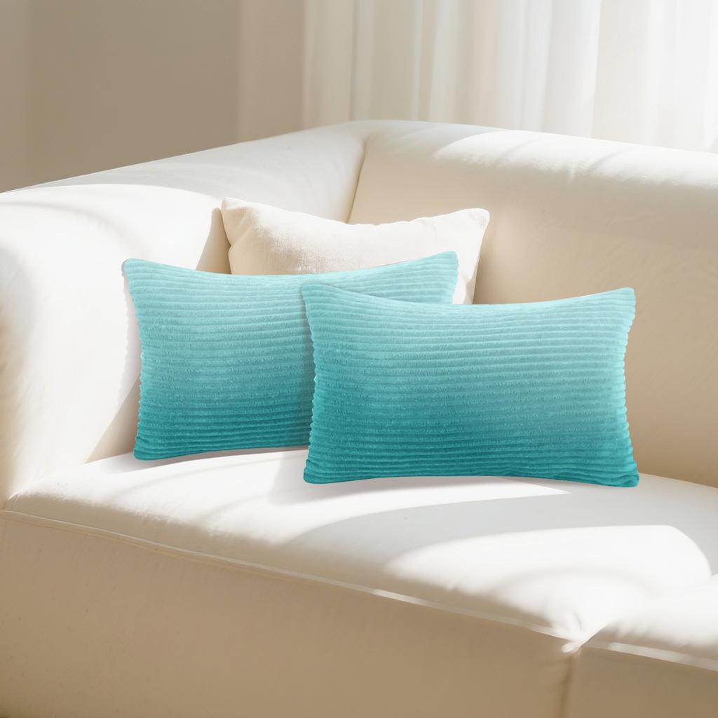 Домашний текстиль: Мягкий вельвет, полосатый бархат, прямоугольный декорированный чехол для подушки