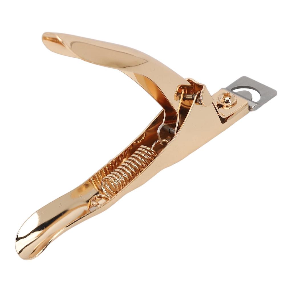 Кусачки для типсов U-образной формы для самостоятельной обрезки из нержавеющей стали, портативный грумер для типсов для ногтей для салона красоты, золотой