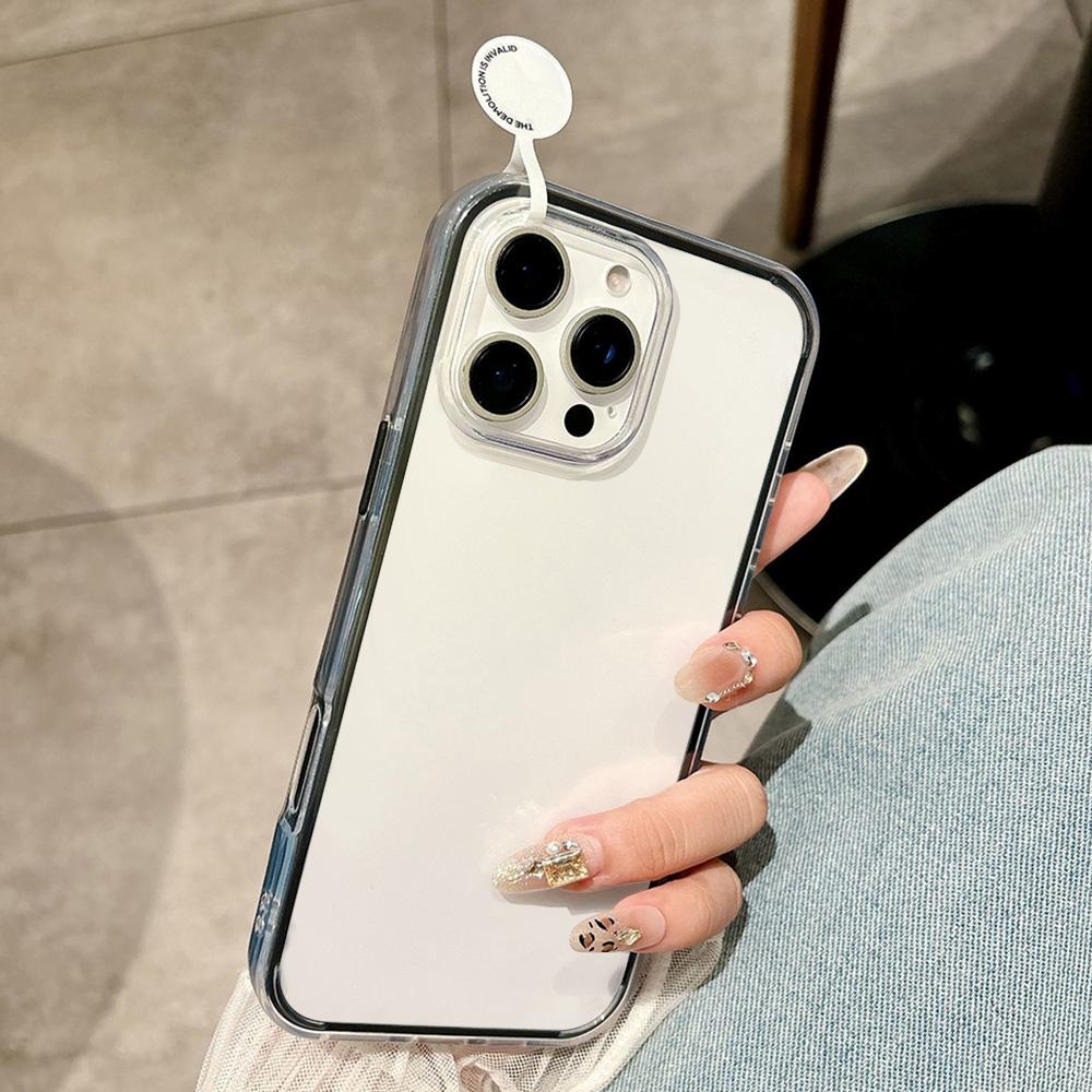 Милый прозрачный чехол для телефона для iPhone 11-17 Pro Max с нарисованными акцентами