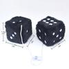 2pcs Fuzzy Plush Dice With Dots Square Hot Stamping Dot Dice Hanging Mirror Cube Pendant Car Ornament Sieve Anime Car Decoration
