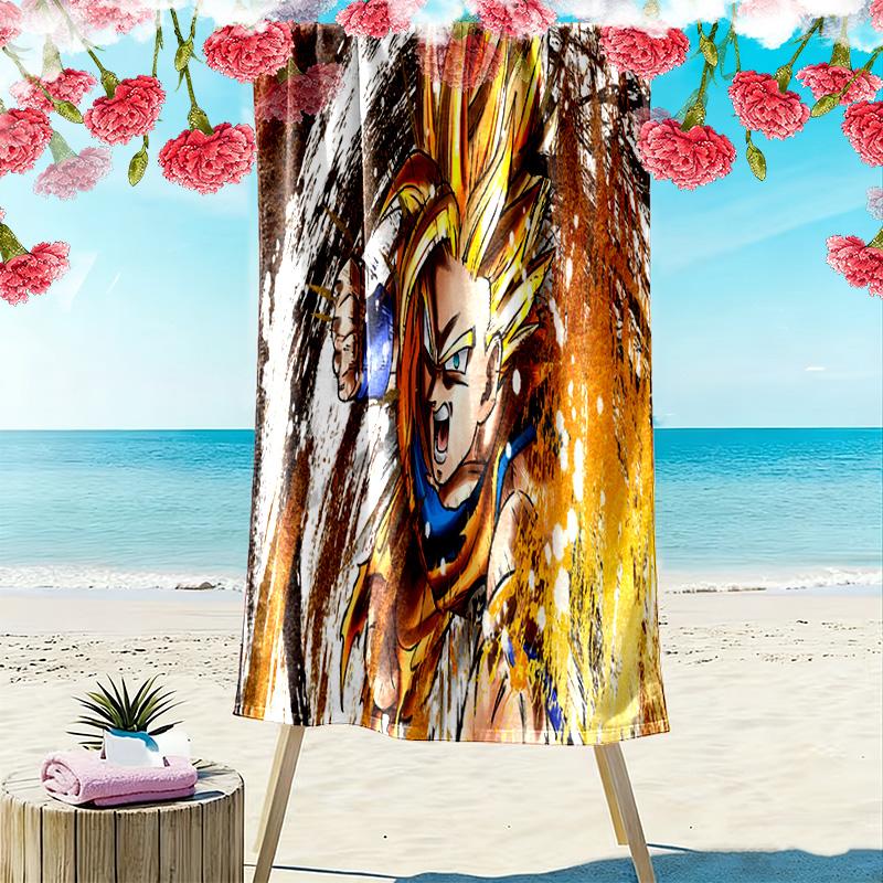 Super Saiyan Power Unleashed beach towel Outdoor camping beach Outdoor pool towel seaside quickdrying swim towel Outdoor picnic beach mat beach