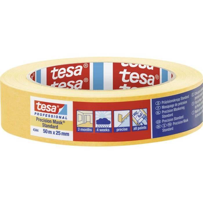 Tesa PRECISION STANDARD 04344-00003-00 Маскировочная лента Präzisionskrepp® жёлтая (Д х л) 50 м x 25 мм 1 шт.(s)