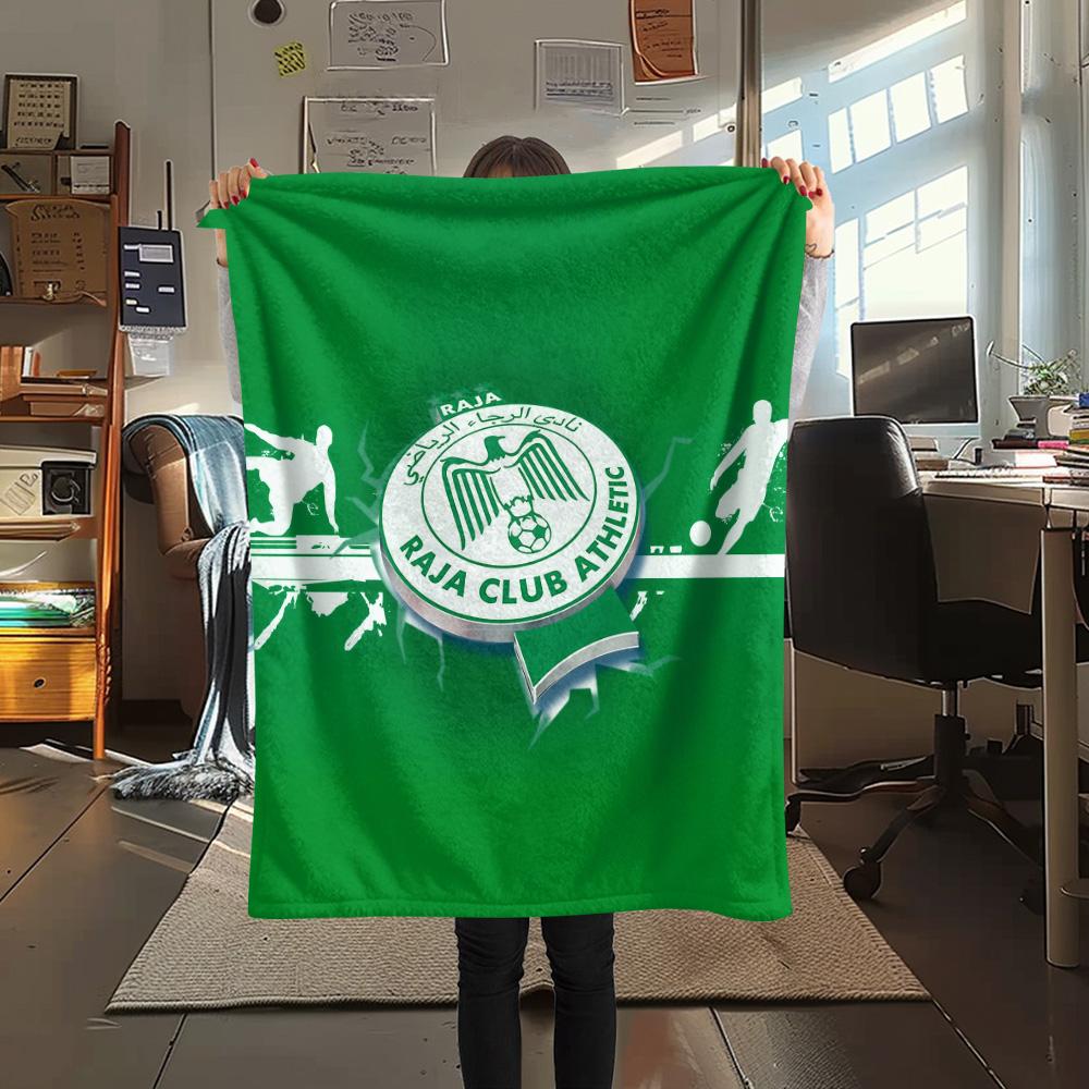 Rajakasablanca Sports Club Print Flannel Blanket, High quality Comfortable for All Seasons, Home Decor, Warmth and Comfort