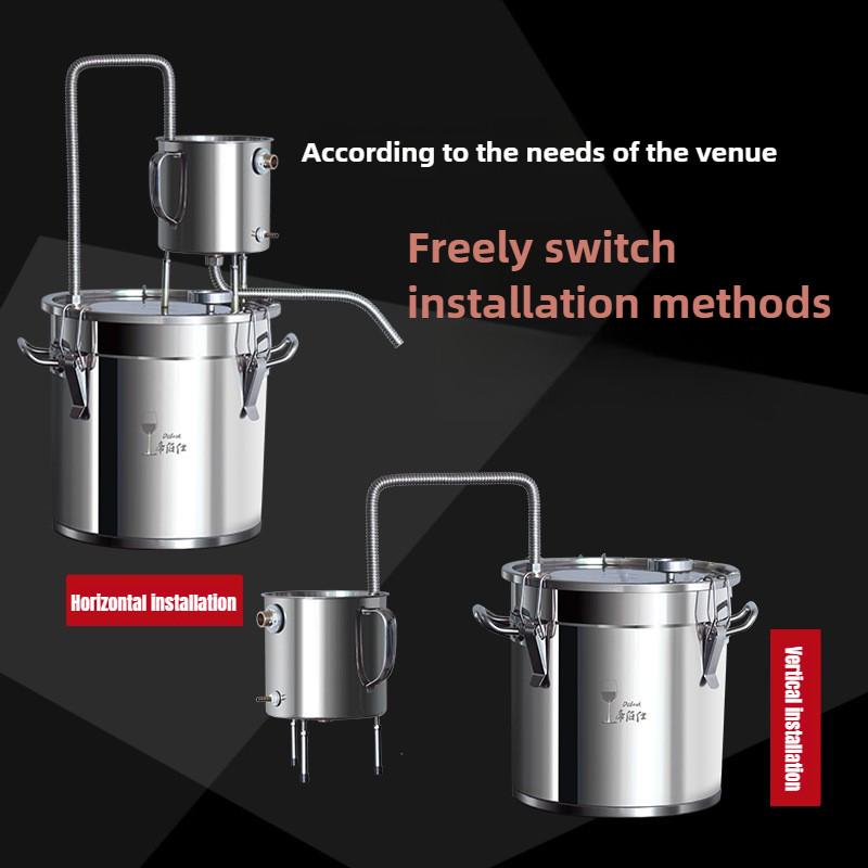 Stainless Steel Water Cup Distiller Household Alcohol Brandy Brewing Barrel Large Capacity DIY Pure Water Distillation Equipment