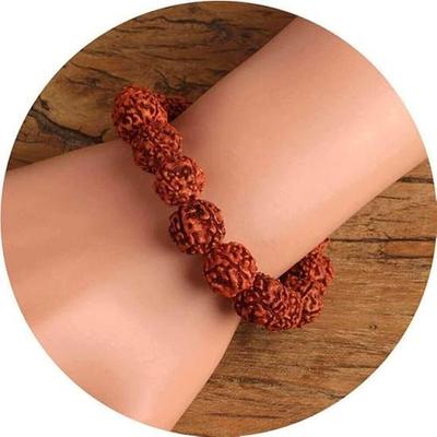 Браслеты унисекс рудракша 5 бусин Mukhi повседневная мода упаковка из 2 шт носить коричневый