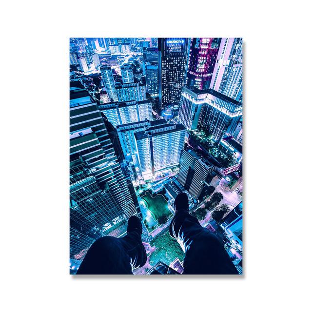 Холст Wall Art HD Ночной вид Уличные принты Плакаты Украшение дома Ночное дерево Симпатичная картина Спальня Модульная рамка для фотографий