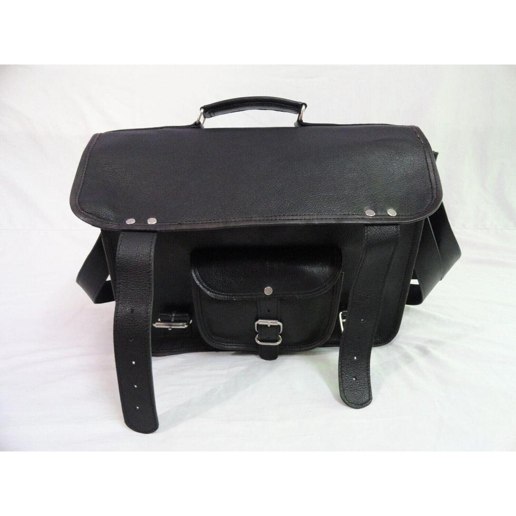 Black Leather Camera Bag Padded Case Messenger Satchel Crossbody Bags