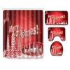 Christmas Shower Curtain Floor Mat Combination Four-Piece Set Bathroom Toilet Non-Slip Carpet Shower Room Absorbent Door Mat