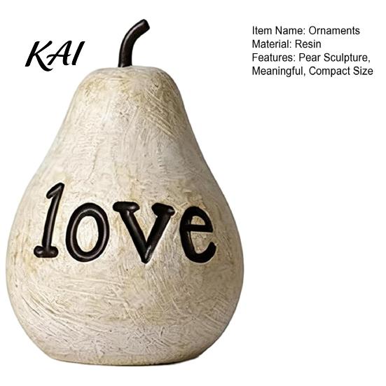 Thoughtful Mother Day Presents Love/You/Mom Pear Sculpture, Decorative Resin Figurine, Vintage Style Bedroom Tabletop Decorations Birthday