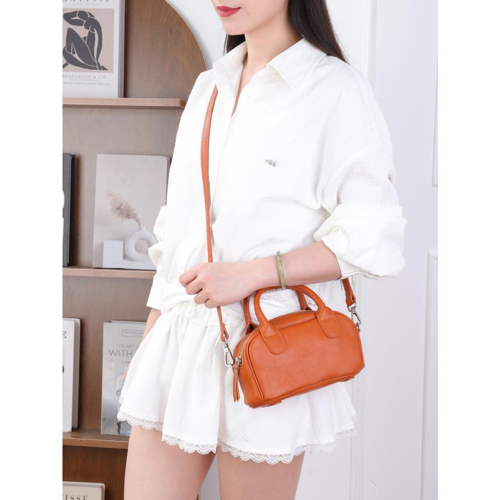 Cowhide Lady, One Shoulder Crossbody Shopping Simple Fashion Bag, Girls Classic Small Shell Bag