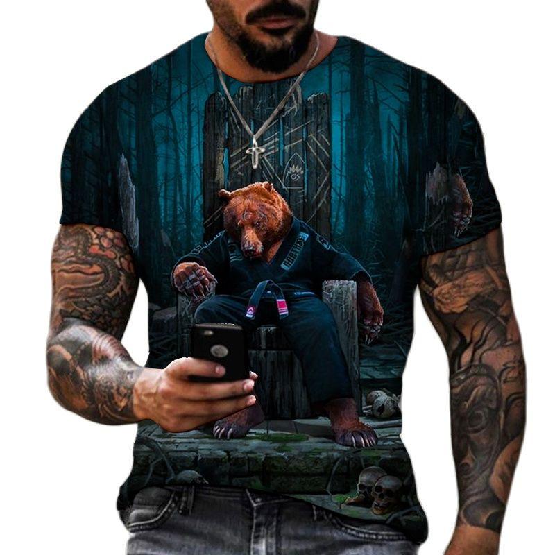 Новейшая мужская футболка в стиле Харадзюку с круглым вырезом, модная забавная мужская повседневная футболка с 3D принтом, модная ультра с коротким рукавом