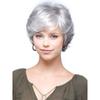 Ladies' Fashionable Gray White Short Curly Hair Wig