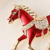1/4Pcs Horse Brooch Alloy Enamel Pin with Rhinestones Inlaid Clothes Hats Bags Collar Badge Fashion Accessories