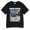 Bombardiro Crocodilo Crocodile Plane Bomber Funny Meme T-shirt Men Women Summer Casual Comfort Short Sleeve T Shirts Tops