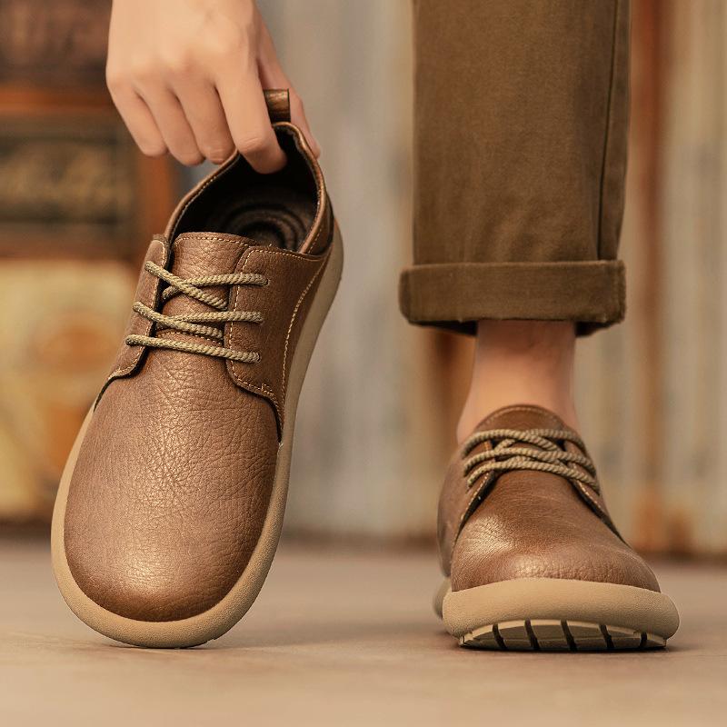 Обувь новая зимняя британский ретро кожаная business casual кеды скейтерская обувь с широкой носочной частью для ежедневной носки кожаная обувь