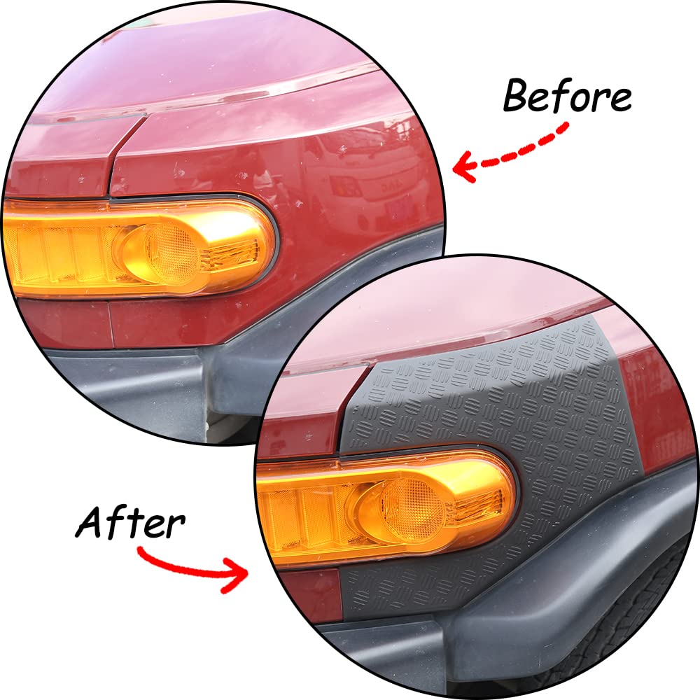 Комплект из 2 штук накладок на боковые молдинги передних противотуманных фар, защитных накладок на передний капот и угловых накладок кузова для Toyota FJ Cruiser 2007-2021