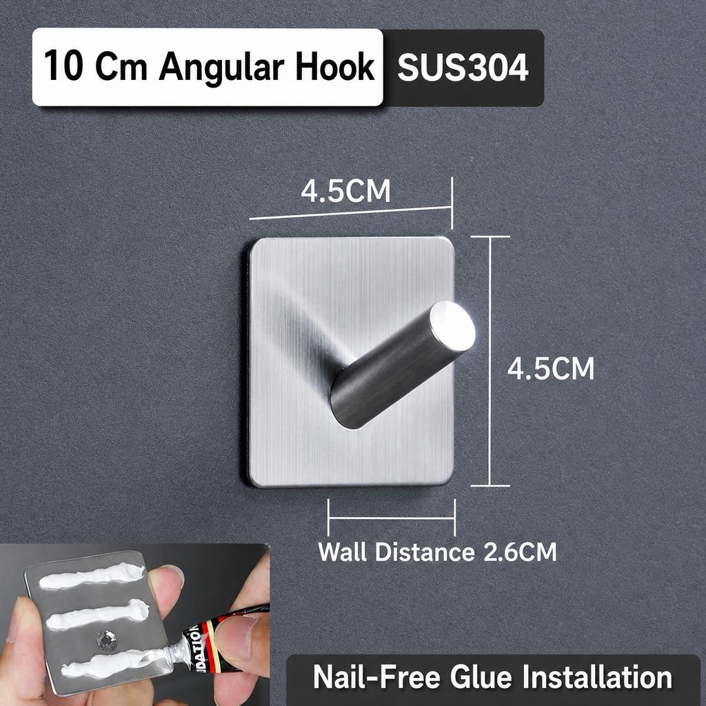 Stainless Steel Adhesive Hooks Wall Mounted Hook