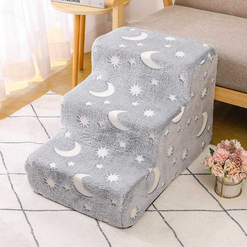 Светящаяся рампа для питомца: Губчатые ступеньки для маленьких собак - Наклонный диван-кровать Teddy