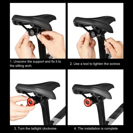 Умный задний фонарь для велосипеда, умный светодиодный задний фонарь для велосипеда, супер яркий, 5 режимов, водонепроницаемый, перезаряжаемый, интеллектуальный датчик тормоза, велосипедный фонарь